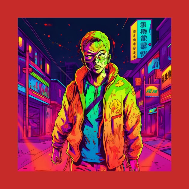 Korean Zombie in neon colours by KOTYA