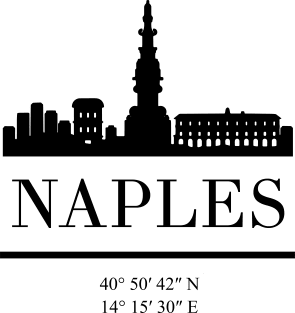 NAPLES ITALY BLACK SILHOUETTE SKYLINE ART Magnet