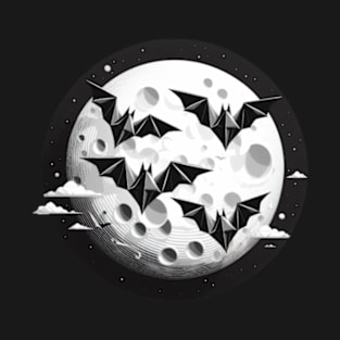 Origami Bats & Moon T-Shirt