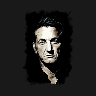 Sean Penn Abstract Portrait Fan Art Tribute to a Legend T-Shirt