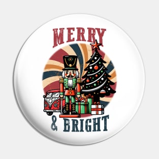 Merry and Bright nutcracker Pin