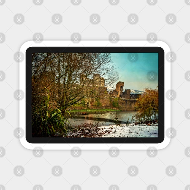 Winter at Caerphilly Castle Magnet by IanWL