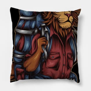 Cool lion conqueror of nature Pillow