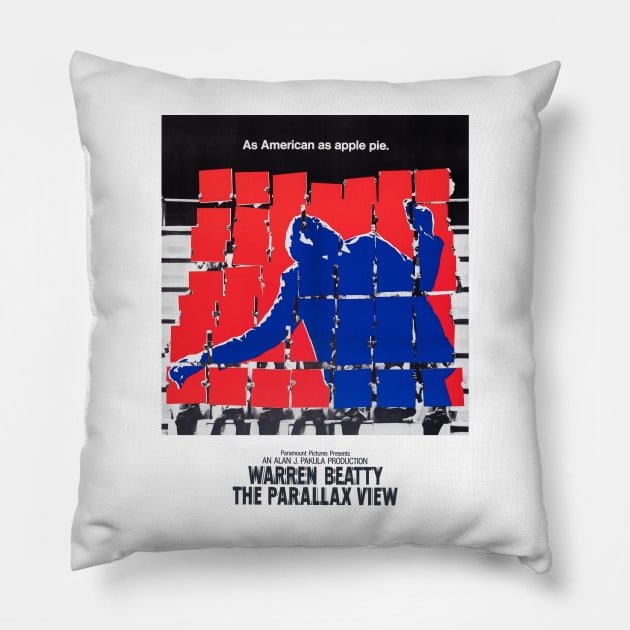 The Parallax View Movie Poster Pillow by MovieFunTime