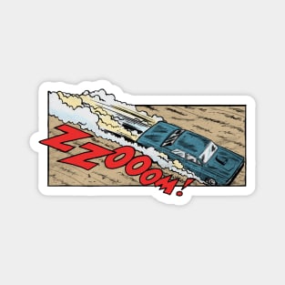 zzooom car comic panel Magnet