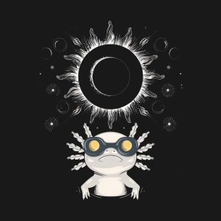 Total Solar Eclipse 2024 Axolotl Wearing Eclipse Glasses T-Shirt