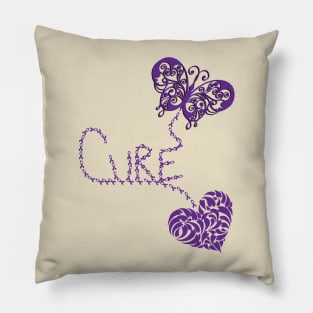 Lupus Awareness Gift Cure Fighter Survivor Purple Ribbon Cure Gifts Pillow