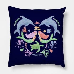 Under the Sea: Mermaids, Dolphins, Sea Turtles & other Ocean Friends Pillow