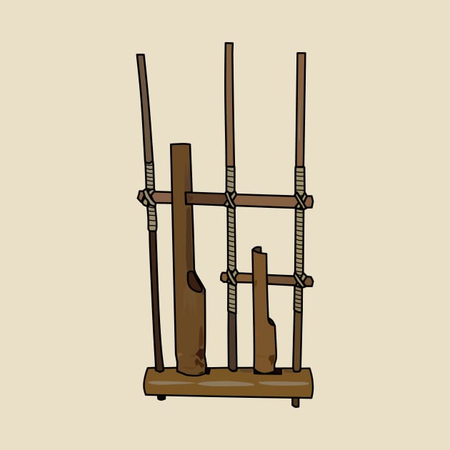 Angklung cartoon illustration by Miss Cartoon