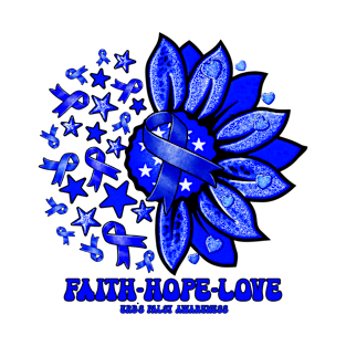 Erb's Palsy Awareness - Faith love hope sunflower ribbon T-Shirt