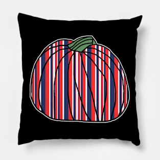 Halloween Horror Pumpkin Red Stripes Pillow