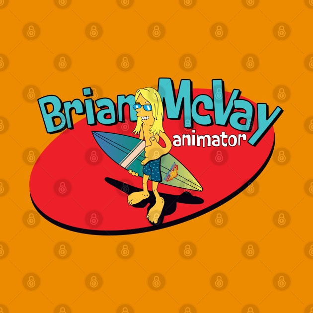 Back Logo - Brian McVay animator by McVay Surfboards 