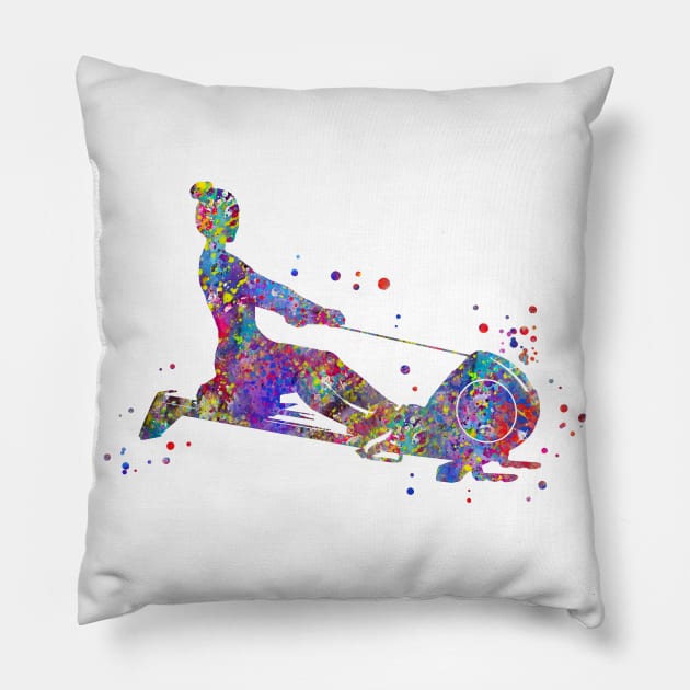 Rowing woman Pillow by RosaliArt