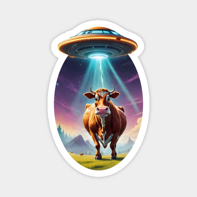 UFO Cow Abduction Magnet by roswellboutique