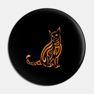 Halloween Cat Tribal Pin