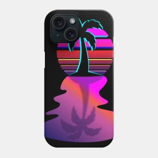 Dreamy Aesthetic Palm Tree Oasis Sun Silhouette Phone Case