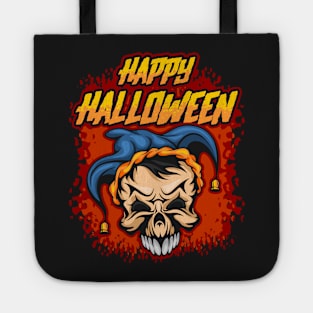 Happy Halloween Jester Skull Tote