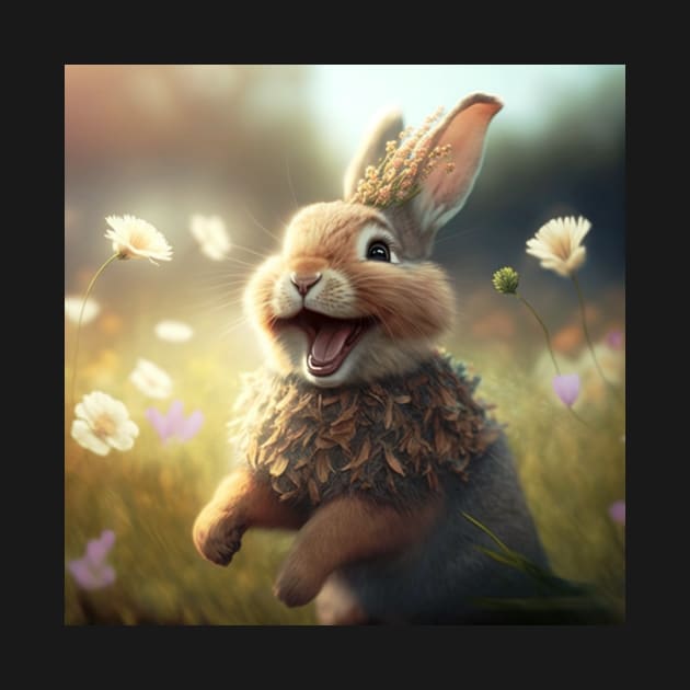 cheerful, laughing bunny by AnnaMartaFoley