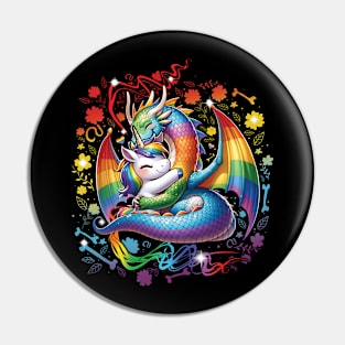 LGBT Dragon Unicorn Pin