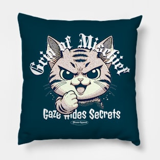 Gothic Evil Cat T-Shirt: Dark Feline Mystique Unleashed Pillow