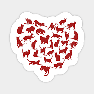 Cute V-Day Cats in a Shape of Heart Magnet