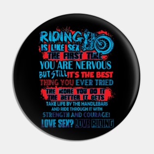 I love riding Pin