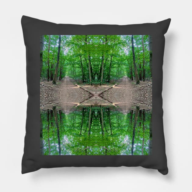 Endless Forest Of Green Trees Pillow by bobdijkers