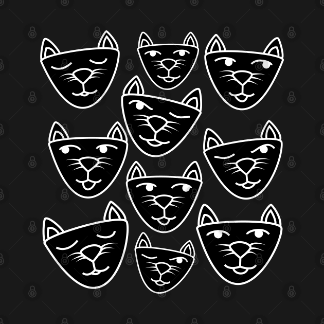 Funny black cat faces by Nosa rez