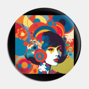 Psychedelic Girl Pin