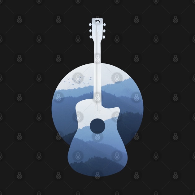 Guitar & Mountains - Blue version by Warp9