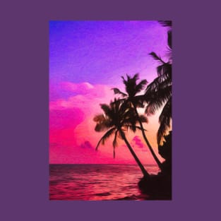 Tropical Island At Sunset T-Shirt