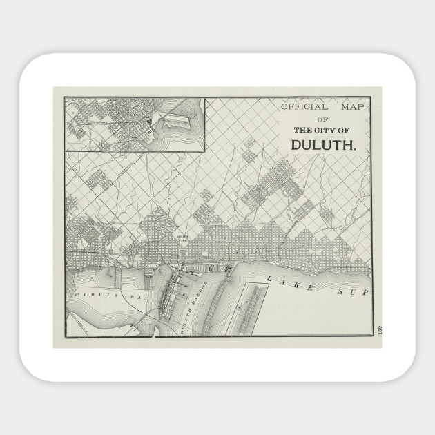 Vintage Map Of Duluth Mn 1901 Duluth Map Sticker Teepublic