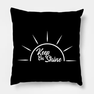 Keep On Shine Light White Pillow