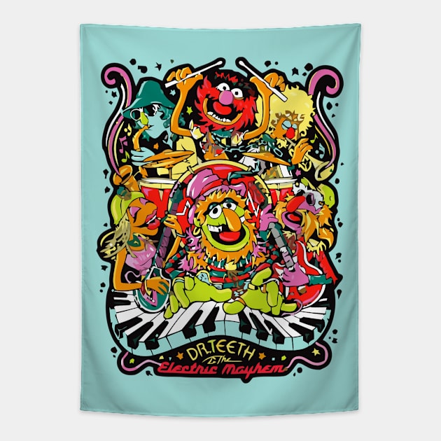 drteeth muppets full personel Tapestry by fooballmayfield