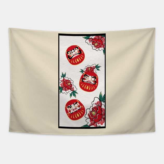 Daruma Triplets Tapestry by Clive's