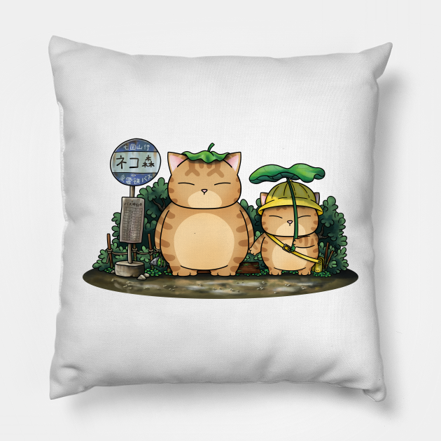 My Neighbor Fat Cat - Cat Bus Stop - Pillow | TeePublic My Neighbor Fat Cat - Cat Bus Stop - Pillow | TeePublic