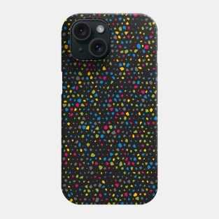Colourful Terrazzo Speckle Pattern (Black) Phone Case