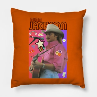 Alan Jackson 90s style art retro music vintage 80s Pillow