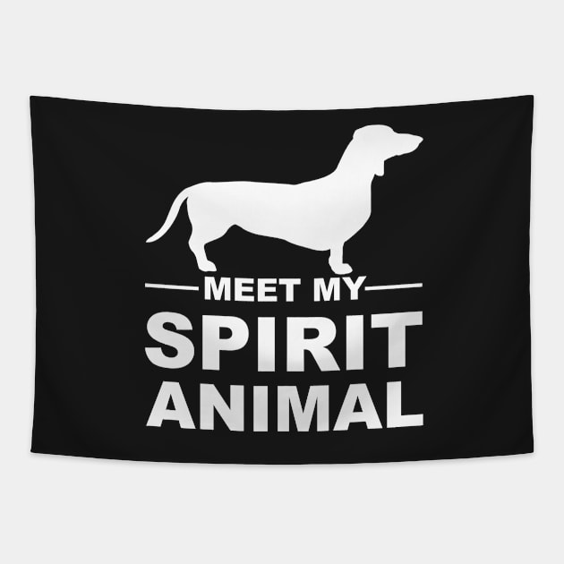 Meet my spirit animal - dachshund - white Tapestry by EDDArt