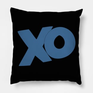 XO hugs and kisses cartoon text art Pillow