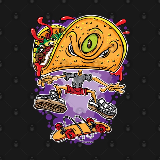 Taco Skateboarder by eShirtLabs
