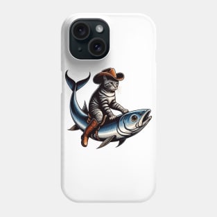 Meowdy Texas Cowboy Rodeo Cat Ride On Sardine Phone Case