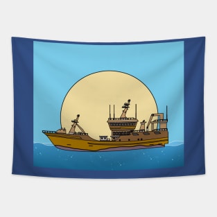 Ships In The Middle Of The Lake Ocean Tapestry