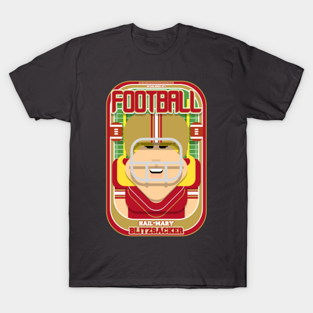 Discover American Football Red and Gold - Hail-Mary Blitzsacker - Hazel version - American Football - T-Shirt