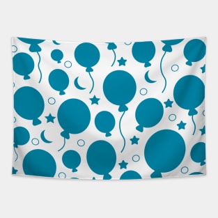 Blue festive party balloons pattern design Tapestry