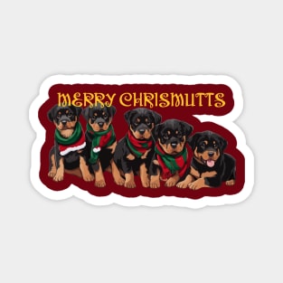 Merry Chrismutts Dog Family Holiday Greeting 2 Magnet