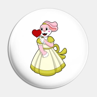 Rabbit as Bride with Wedding dress Pin