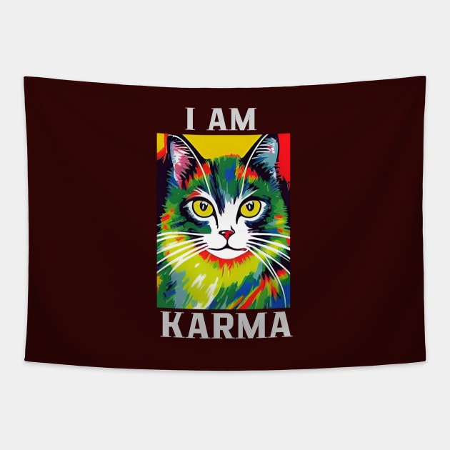 Karma Is A Cat Tapestry by Dippity Dow Five