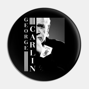 George Carlin Black And White Pin