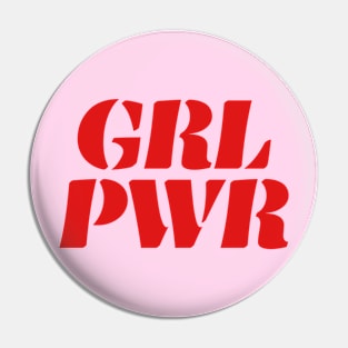 Girl Power GRL PWR (Red) Pin